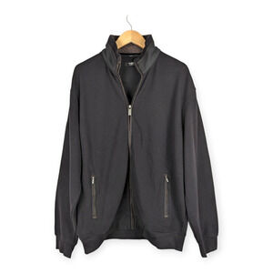 Bugatti Men's Black Cotton Blend Knit Jacket Full Zip Jacket Size XXL Gorpcore‎